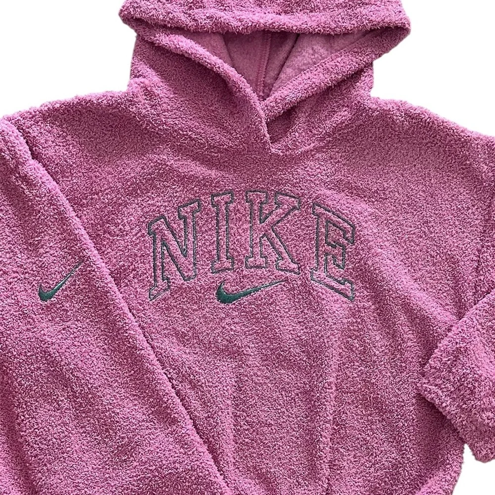 Nike Girls 2 Piece Pink Hoodie & Flare Pants Set Size 6 Soft Textured Outfit NWT